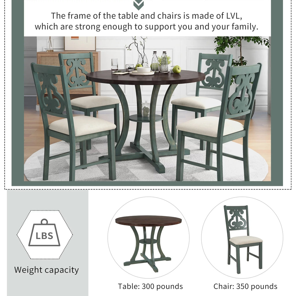 5-Piece Round Dining Table Set S246103
