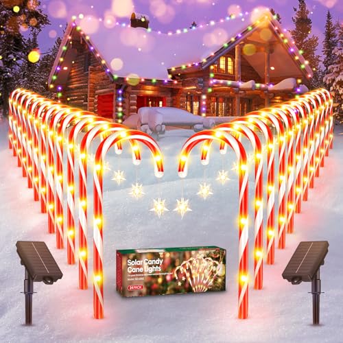 12 Pack Solar Candy Cane Lights with 10 Modes and 72 LED M6460