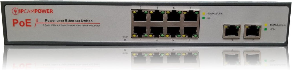16 Port POE Network Switch with 2 Gigabit Uplink Ports Y38801