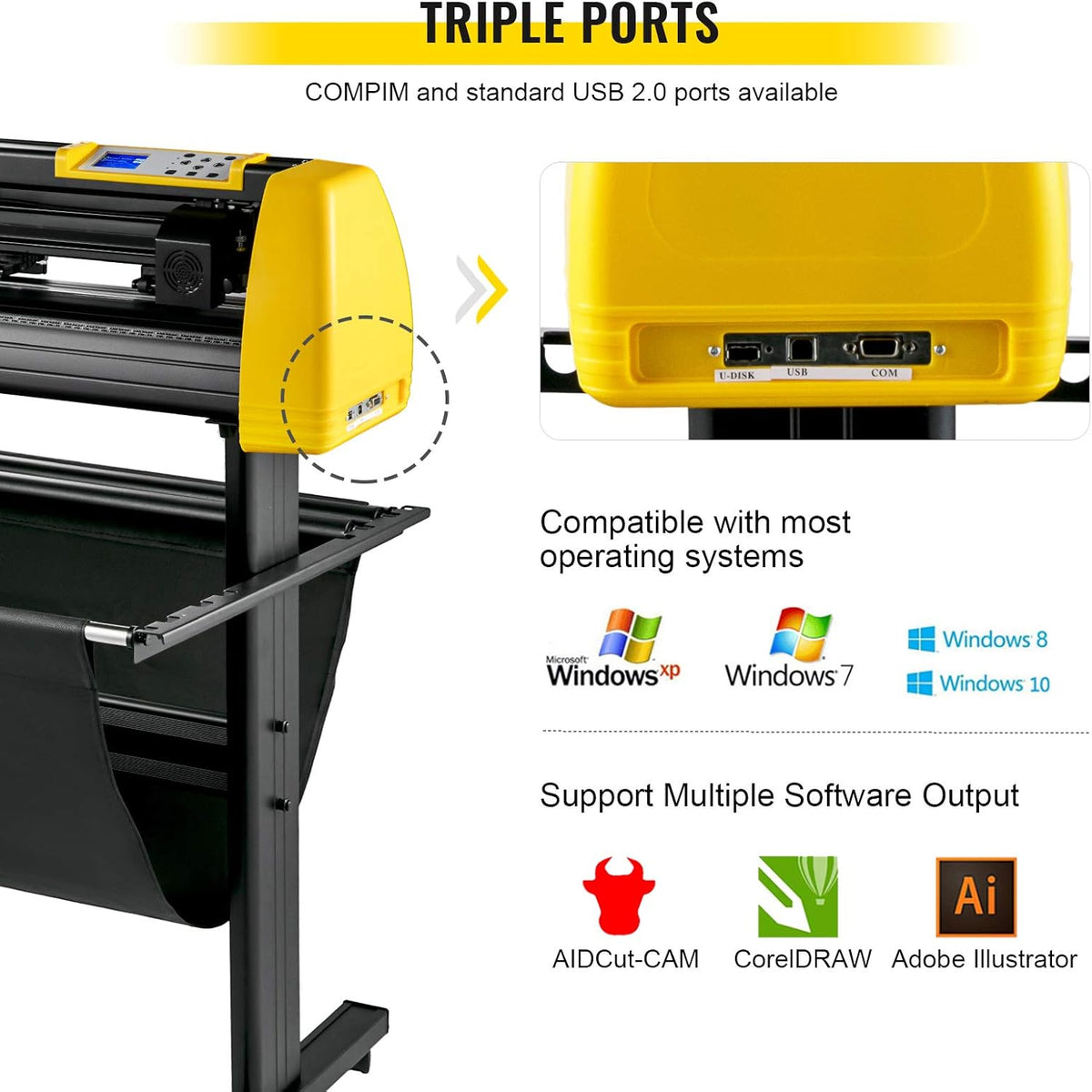 Vinyl Cutter Machine, 34 in Plotter Printer with Floor Stand U2184