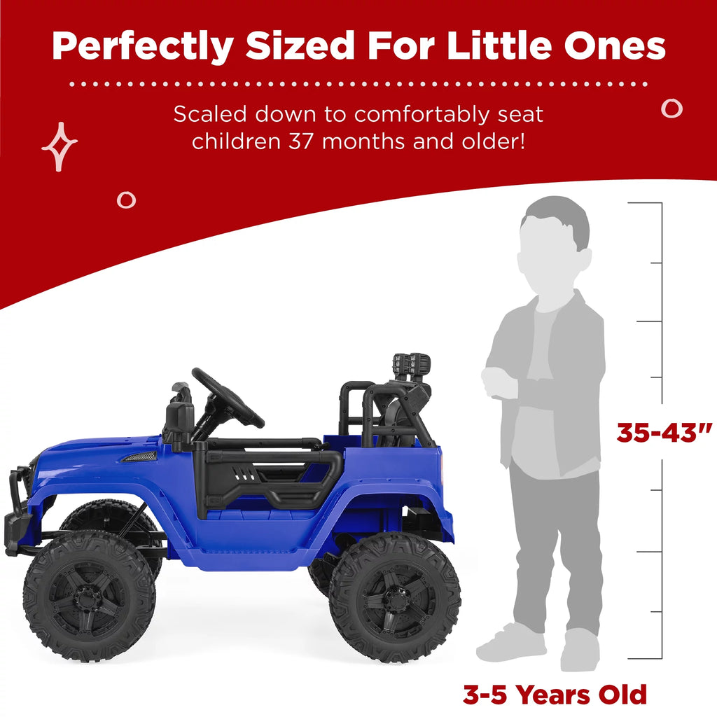 12V Kids Ride On Truck Car with Parent Remote Control, Spring Suspension, LED Lights, Black K404915
