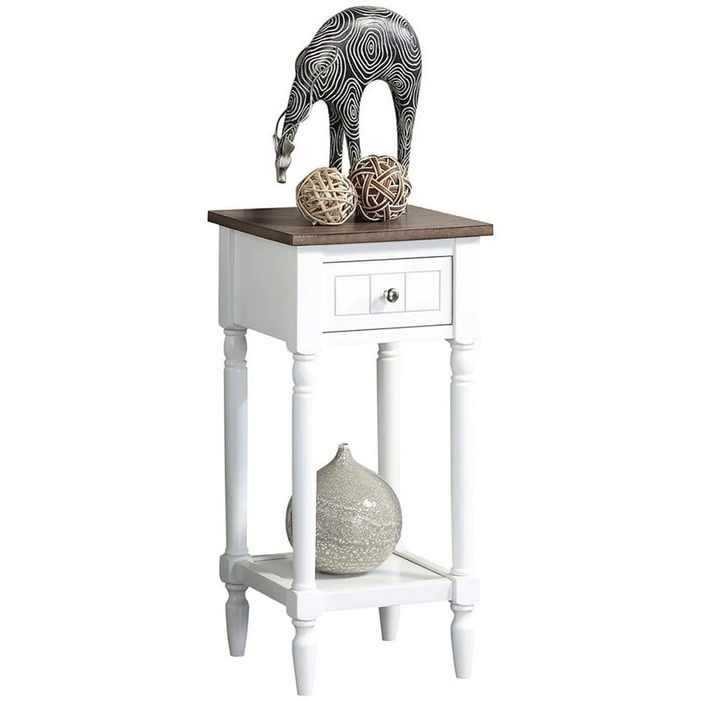 White One-Drawer Wood End Table Set of 2 O453418