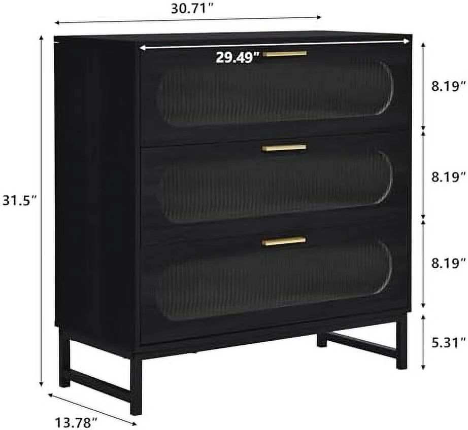 3 Drawer Wood Dresser S99175