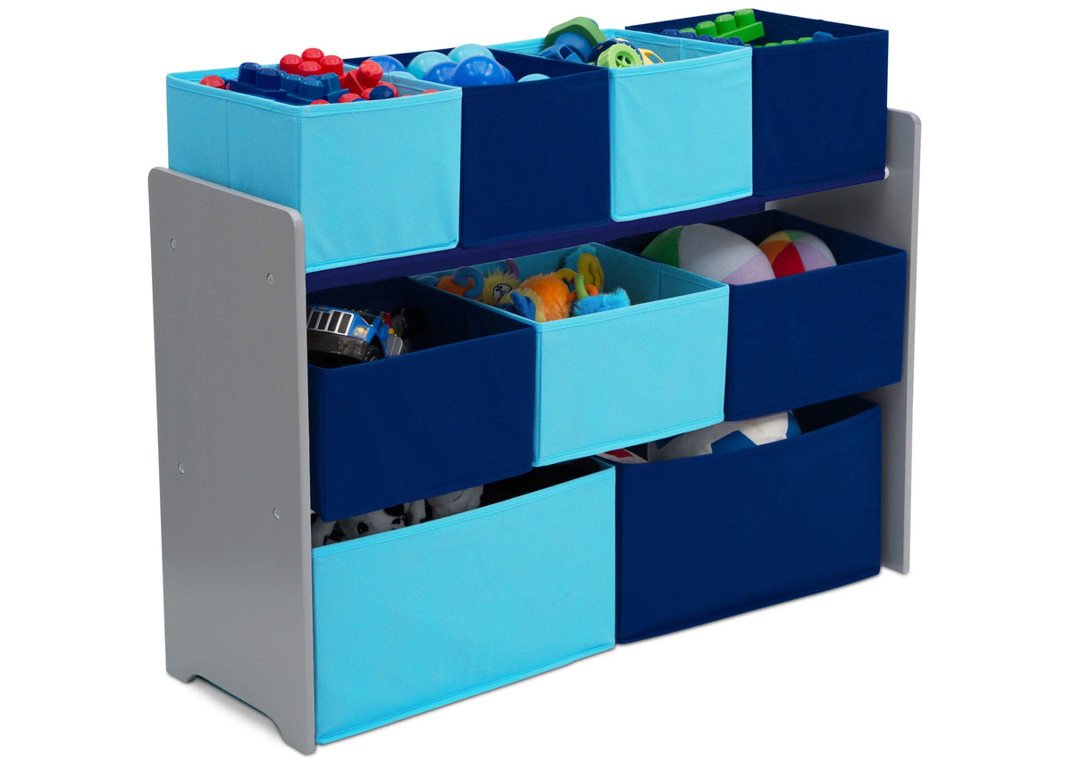 Grey Multi-Bin Toy Organizer with Storage Bins Q7020