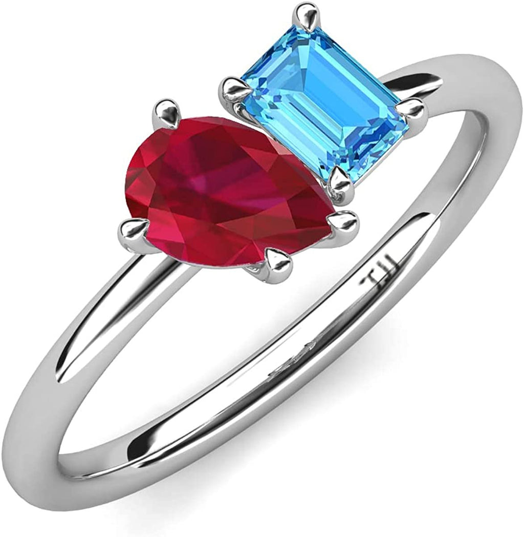 14K Yellow Gold Two Stone Engagement Ring R10141