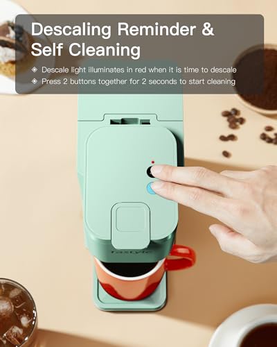 Mini Compact Single Serve Coffee Maker for K Cup and Ground T635998
