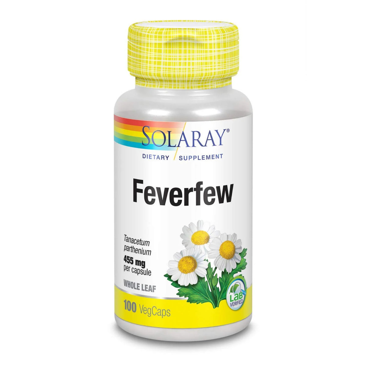 Feverfew Leaf 455mg Vegan Non-GMO 100 VegCaps S706
