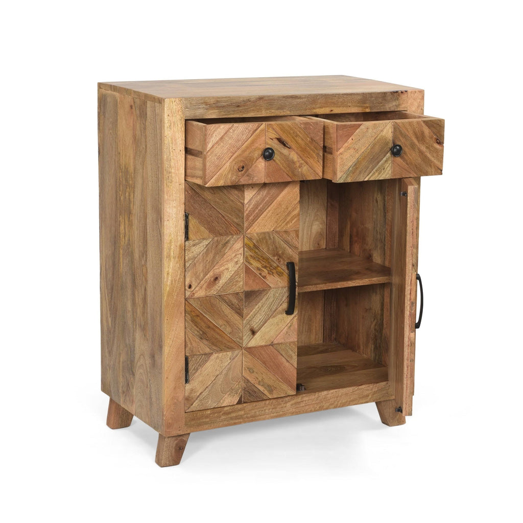 Natural Brown Mango Wood 2 Door 2 Drawer Cabinet M11235