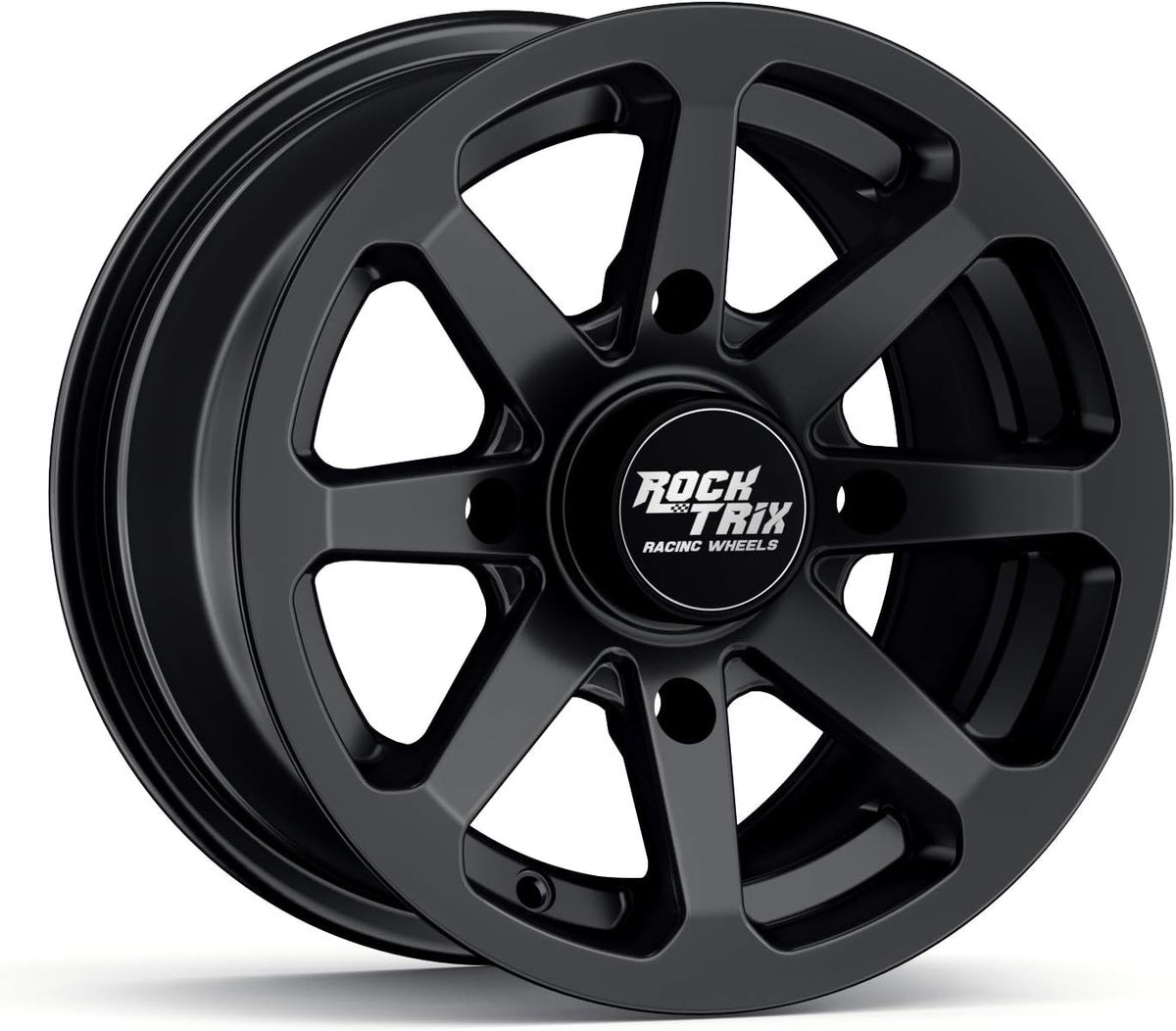 12in Matte Black ATV Wheel Rim 4x137 5+2 Offset Single Pack of 2 B73307