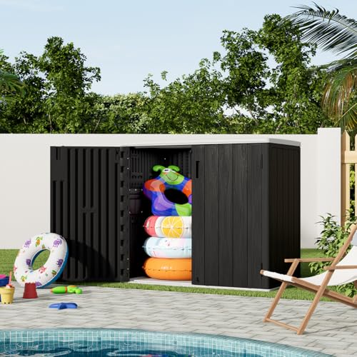 57 Cu.ft Brown Outdoor Vertical Storage Shed A1266