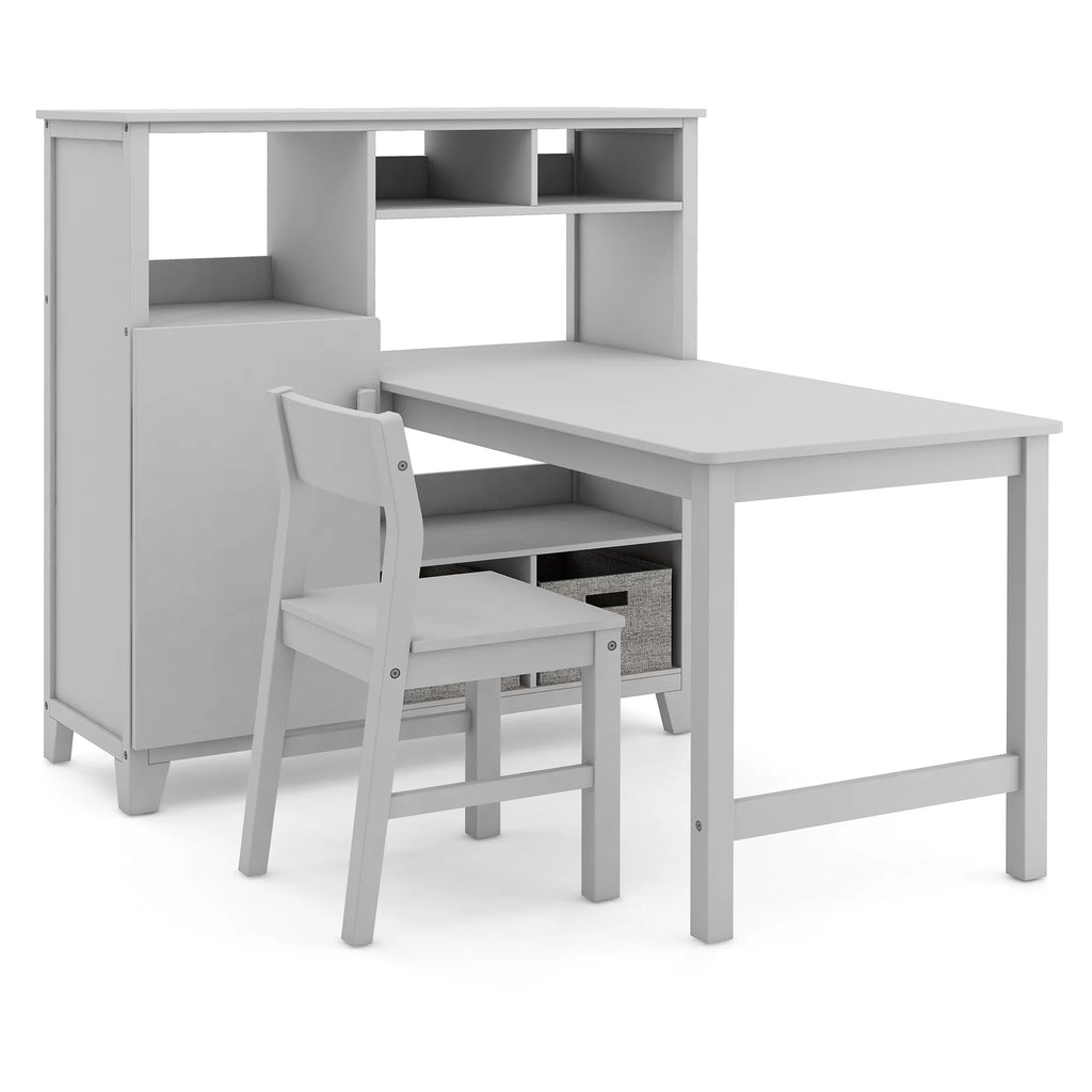 Gray Kids Desk and Chair with Storage Z253471