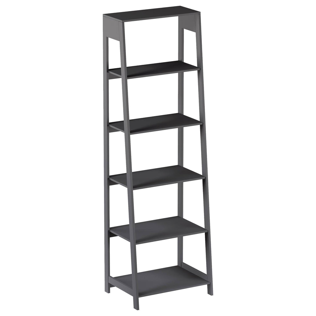 Gray 5-Tiered Ladder-Style Bookcase R65880