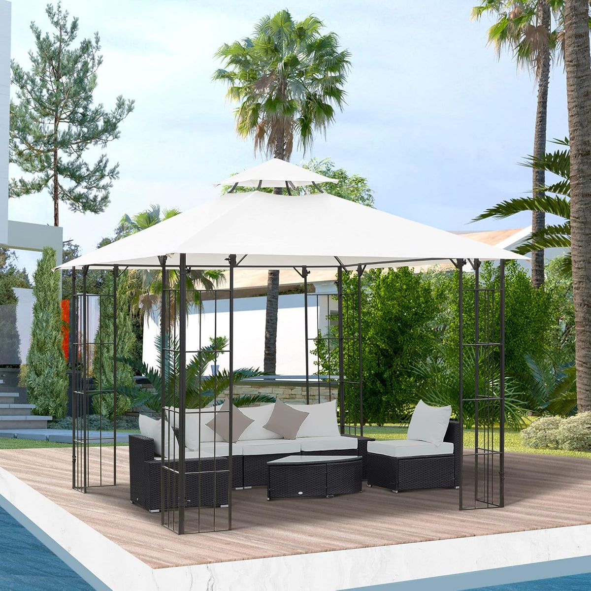 10' x 10' Outdoor Patio Gazebo Canopy with Vented Roof L72737