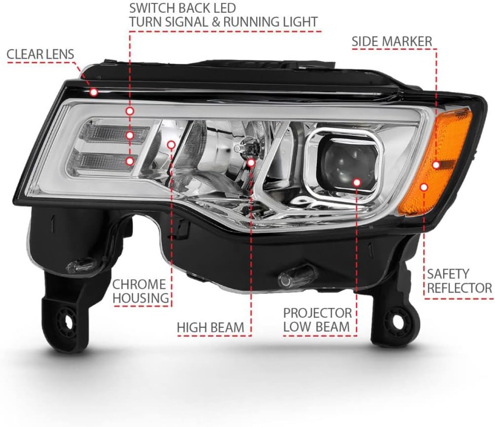 Projector Headlight with Plank Style Switchback B333