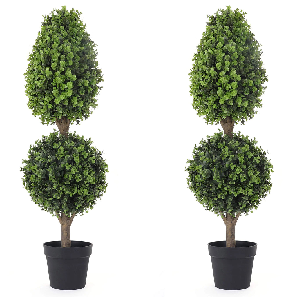 Artificial 4' Topiary Ball Tree 2 Pack Z7099