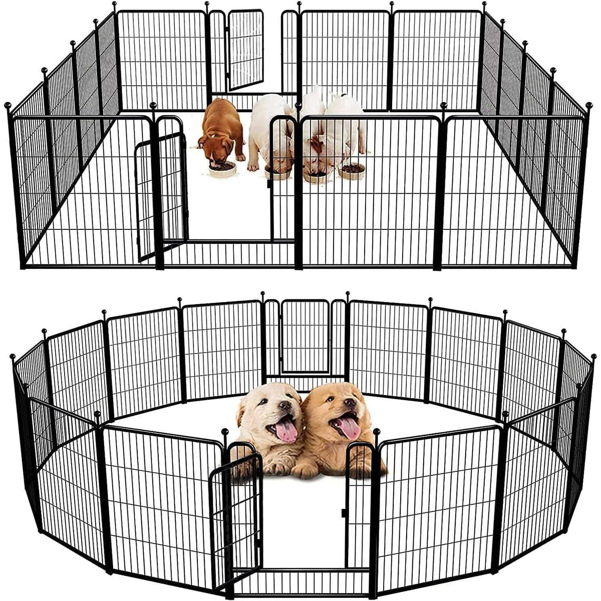 Dog Playpen Outdoor Panels with Doors V9522