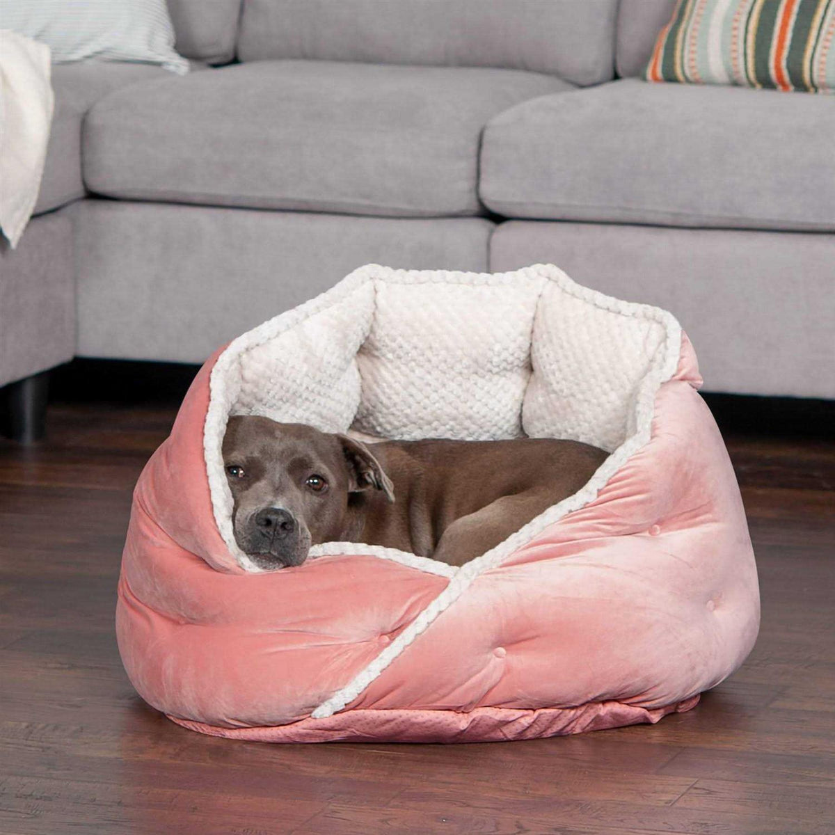 Faux Fur Velvet Calming Hug Bed P777