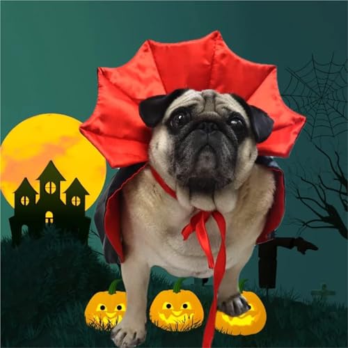 6-Piece Halloween Pet Cape Cloak Red Black B2413