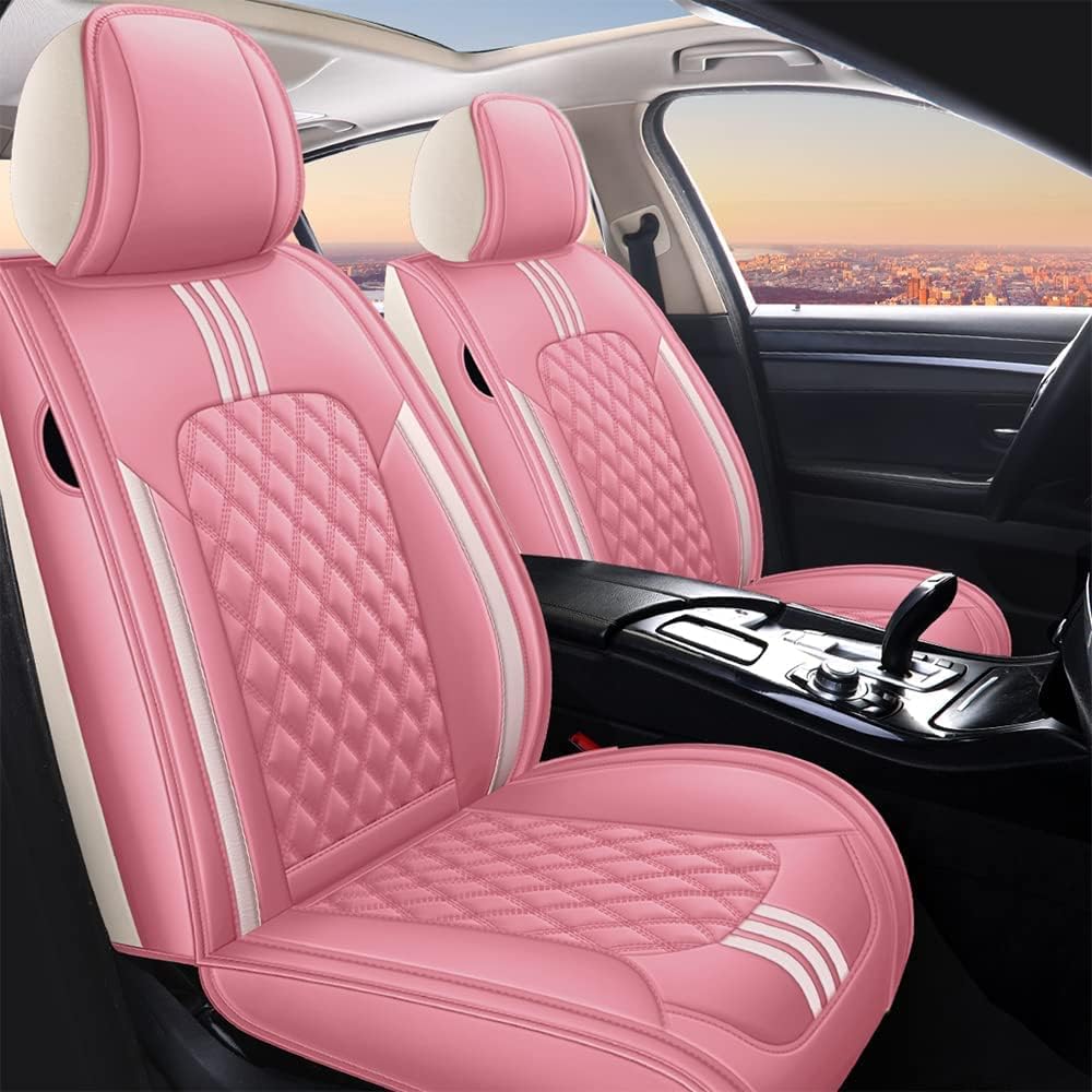 Red Leather Car Seat Covers Full Set S376