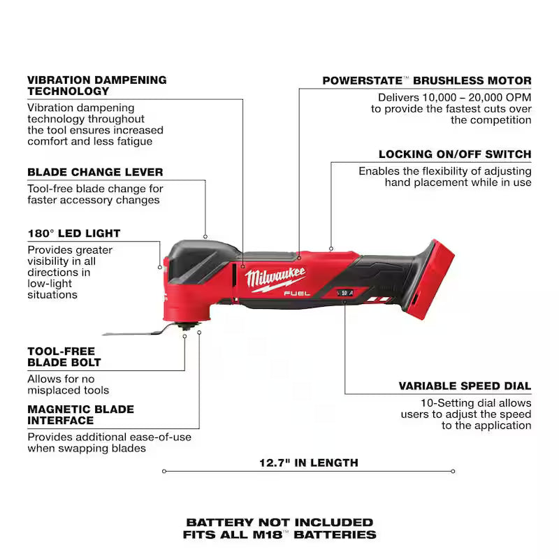18V Cordless Brushless Oscillating Multi-Tool with Blade Kit W492