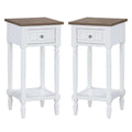 White One-Drawer Wood End Table Set of 2 O453418