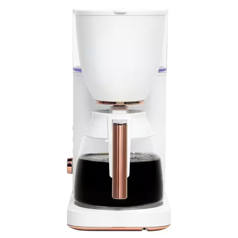Matte White 10 Cup Drip Coffee Maker with Glass Carafe W897