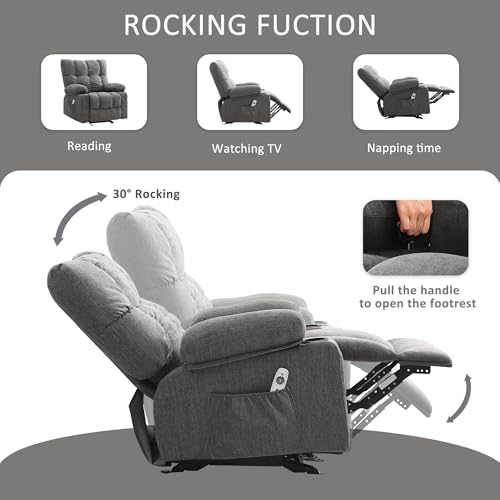 Grey Vibration Massage Heat Recliner Sofa P80331