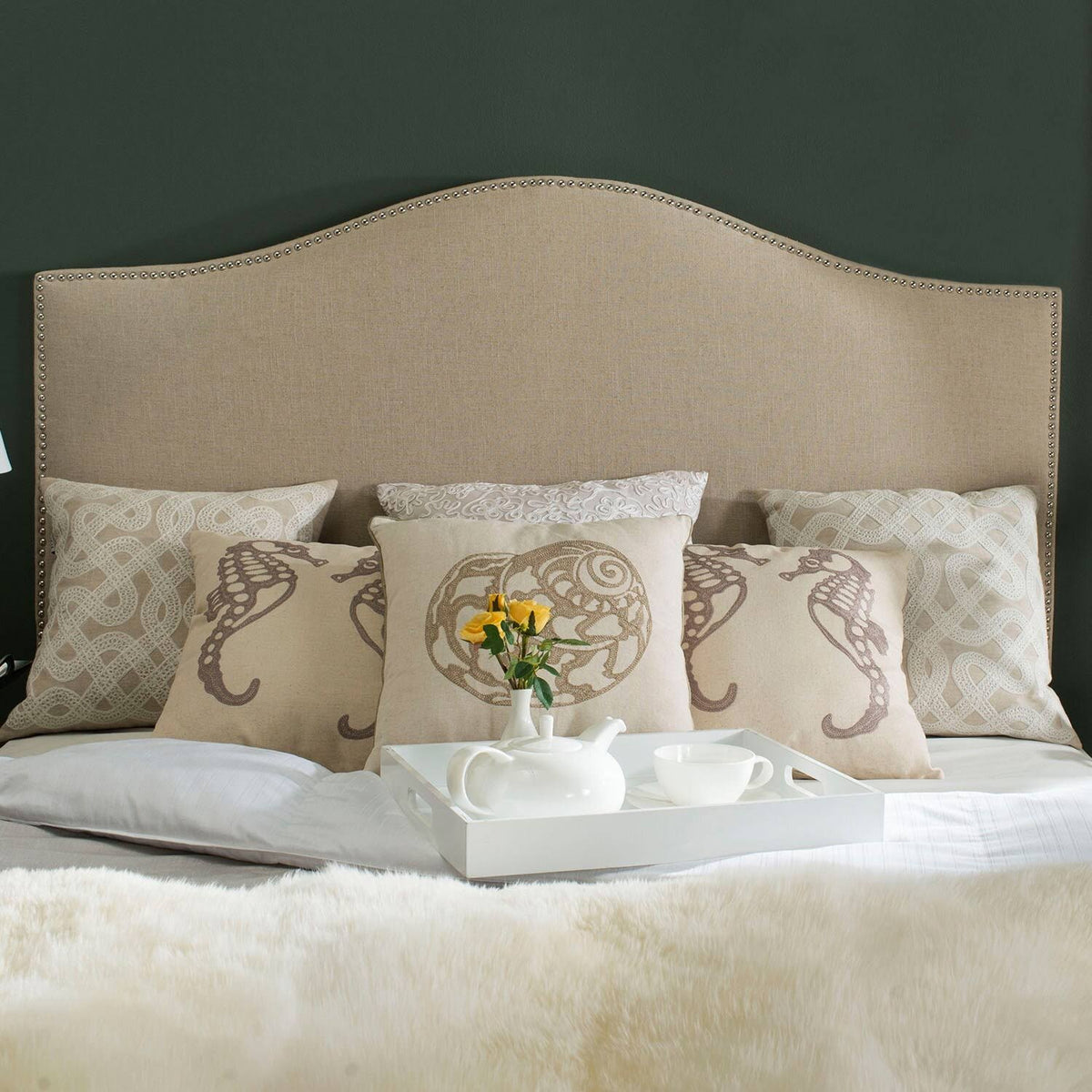 Silver Nail Head Full Headboard F69923