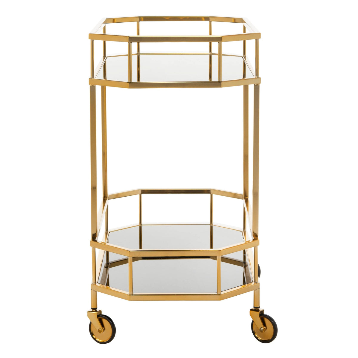 Brass 2 Tier Octagon Bar Cart R26559