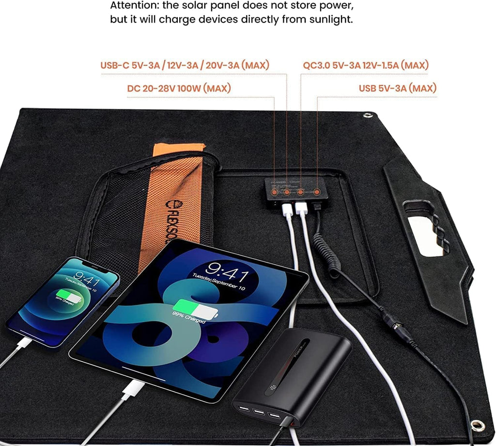 100W Foldable Solar Panel with DC Port A86361