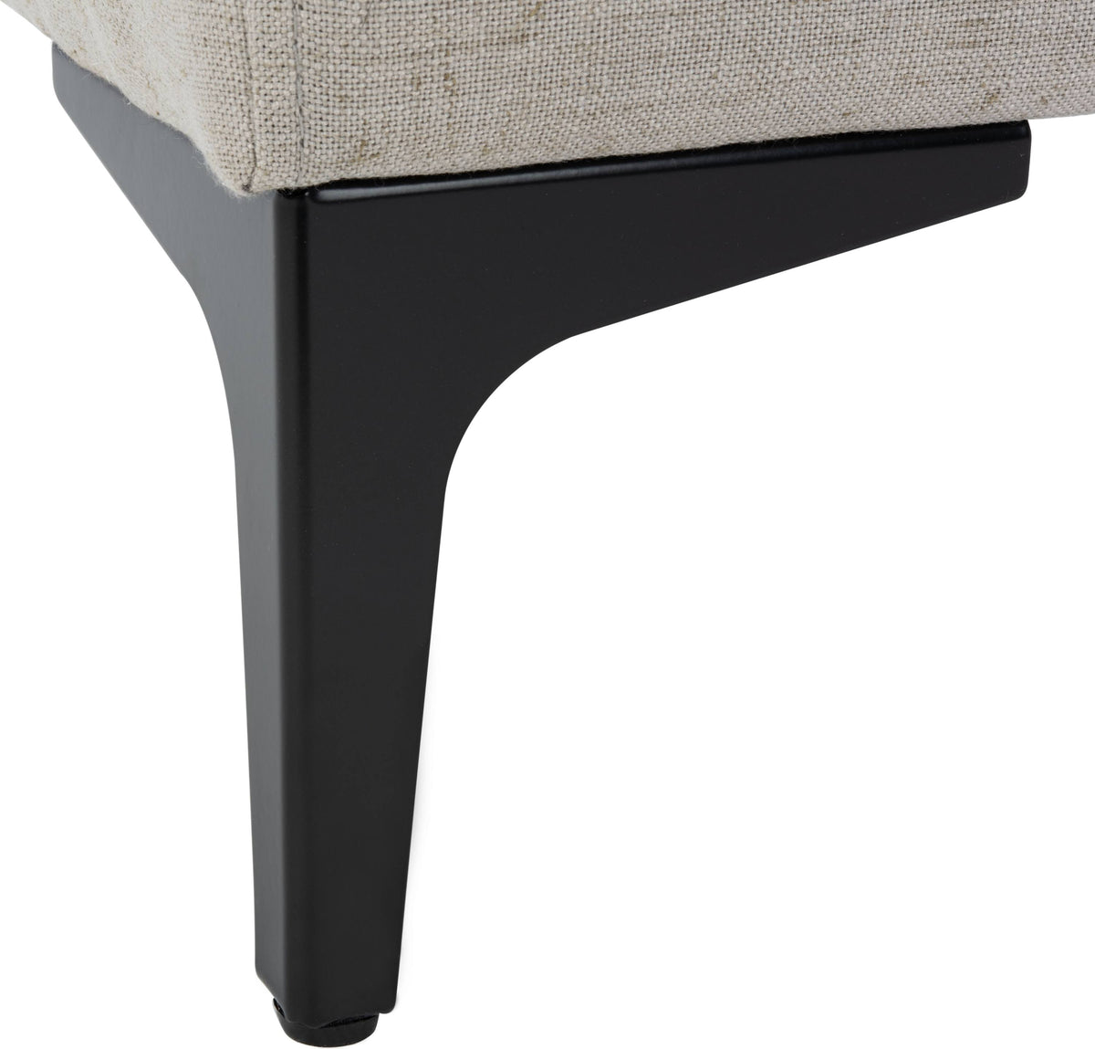 Rectangular Bench Light Grey Linen Black B100031