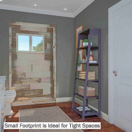 Gray 5-Tiered Ladder-Style Bookcase R65880
