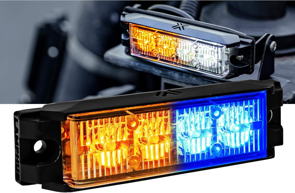 4pc 4" 4W Green White LED Flashing Strobe Light Head Emergency Warning Grille Light N570