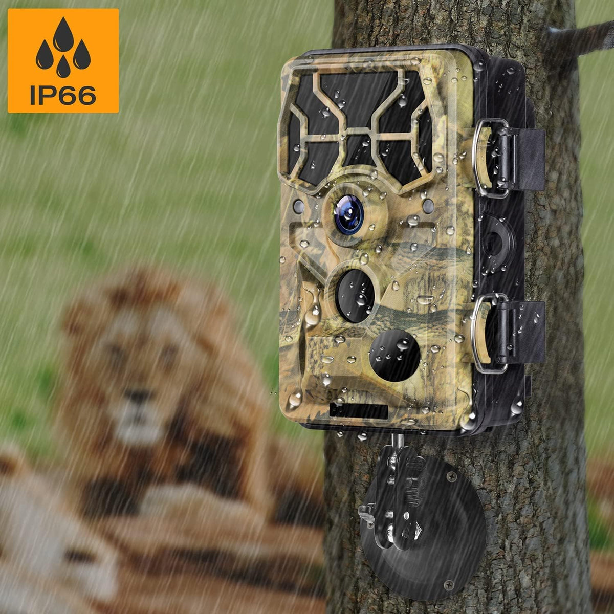 24MP 1296P WIFI Trail Camera with 120° Wide-Angle Night Vision Infrared Motion Sensor IP66 Waterproof O137