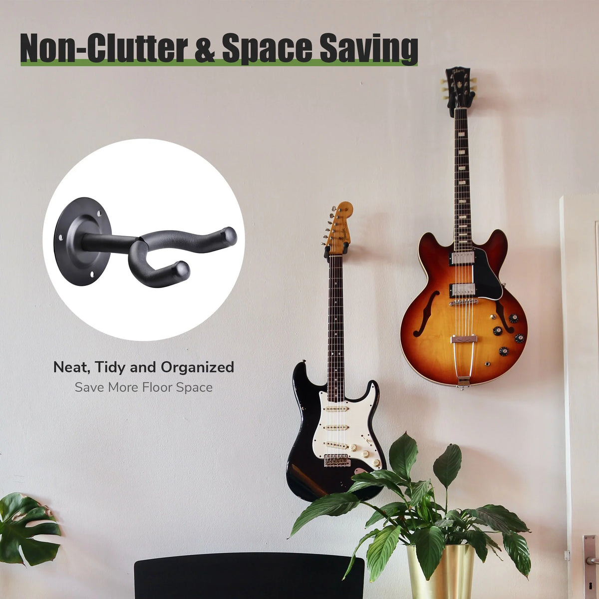 8Pcs Guitar Wall Mount Hanger with Screws H9933