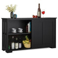 Antique Buffet Sideboard with Sliding Door, Black Q44304