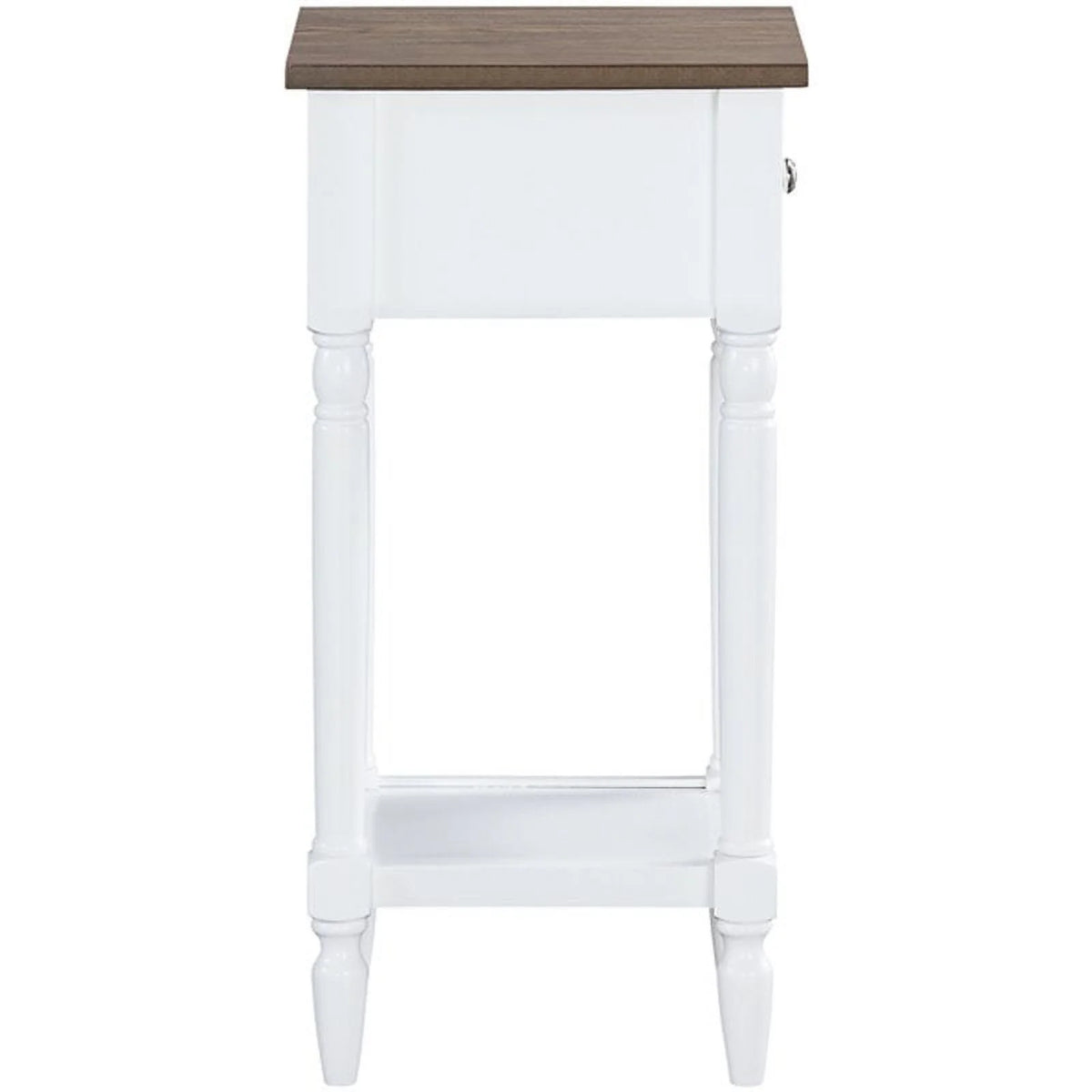 White One-Drawer Wood End Table Set of 2 O453418