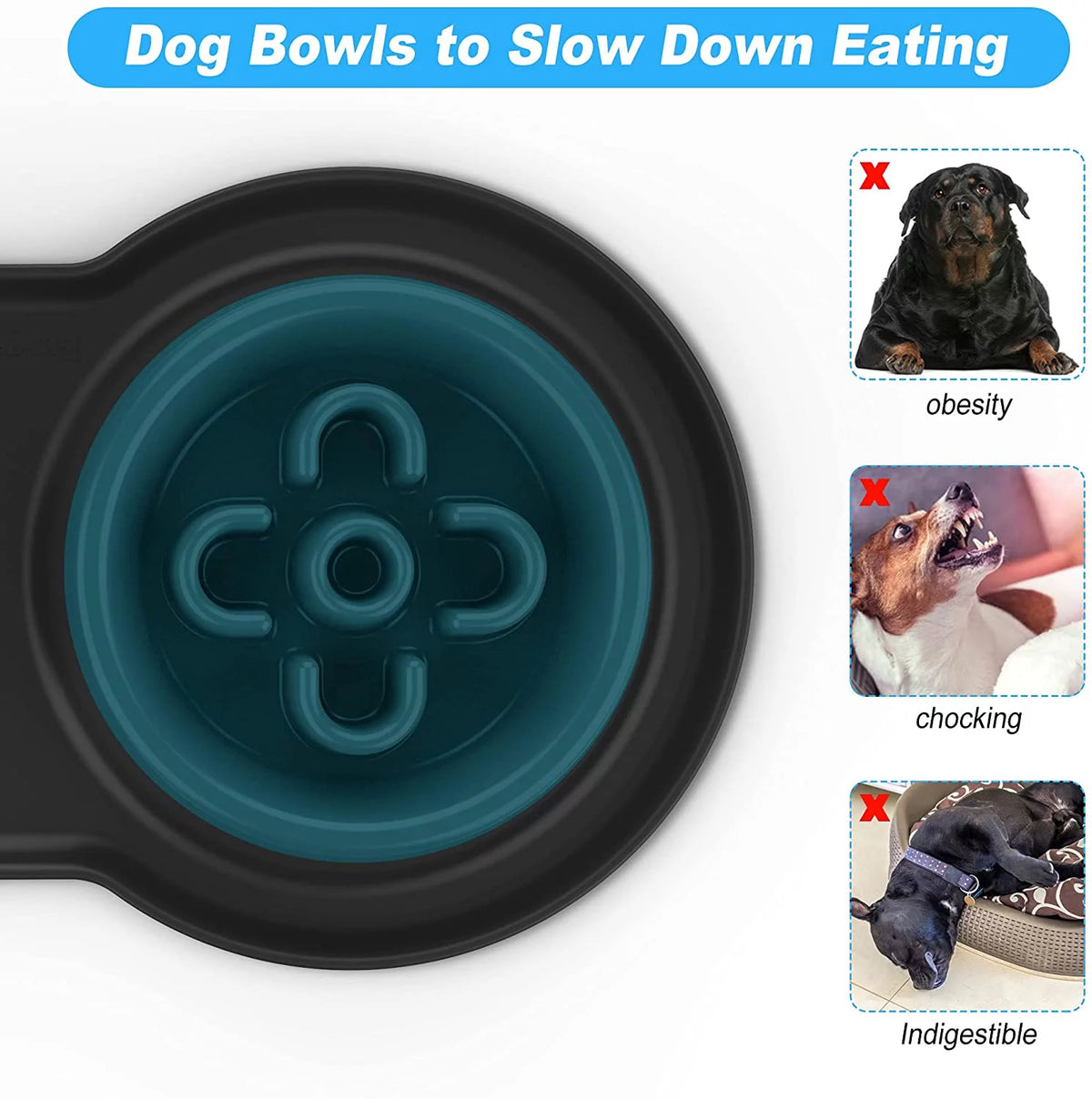 27oz Stainless Steel Slow Feeder Dog Bowl Q4786