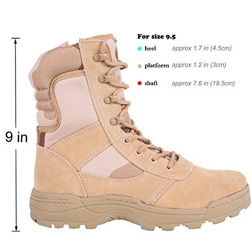Men's Military Tactical Work Boots Side Zipper Army Combat Boots Y49324