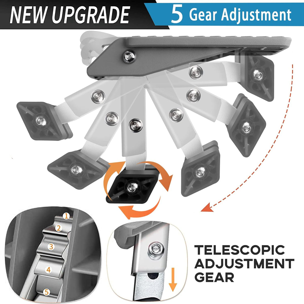 5 Gear Adjustment Car Door Latch Step, Pack of 2 K70888