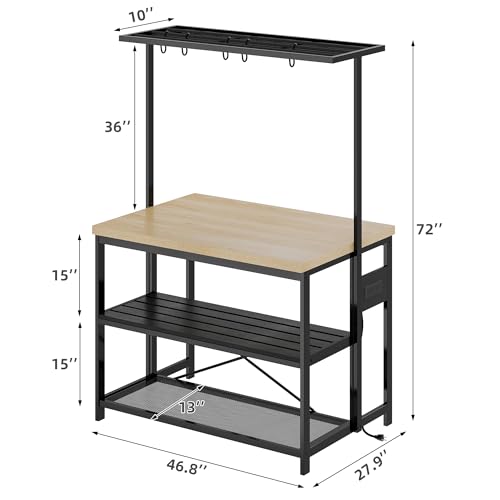 3 Tier Microwave Stand Oven Shelf with Power Outlet Q139354