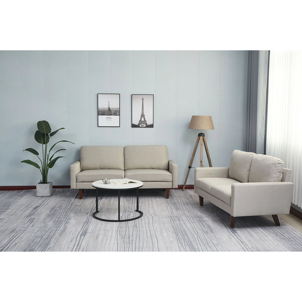 Sky Blue Linen 2 Piece Loveseat and Sofa C2568