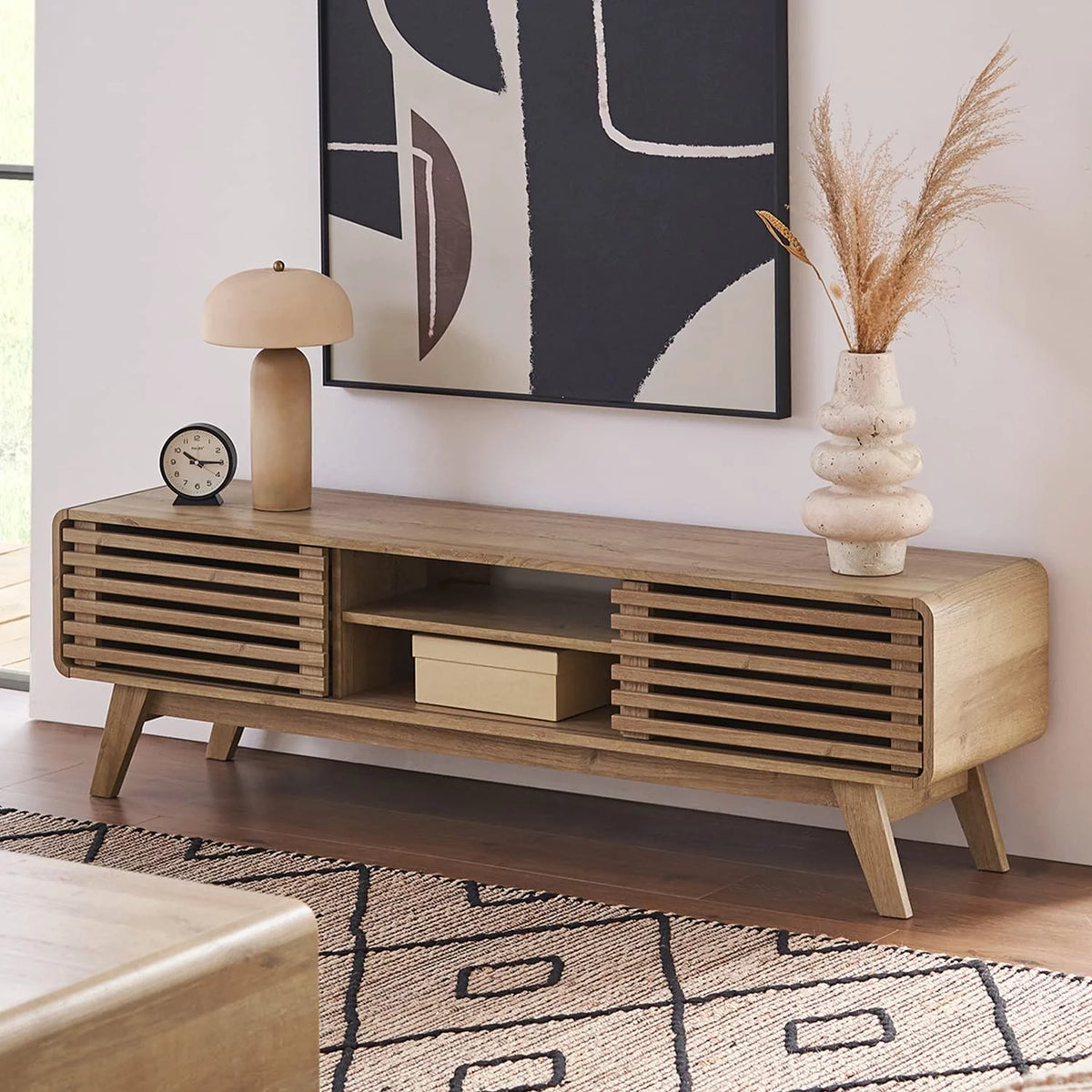 59" Oak TV Stand Console Q906885
