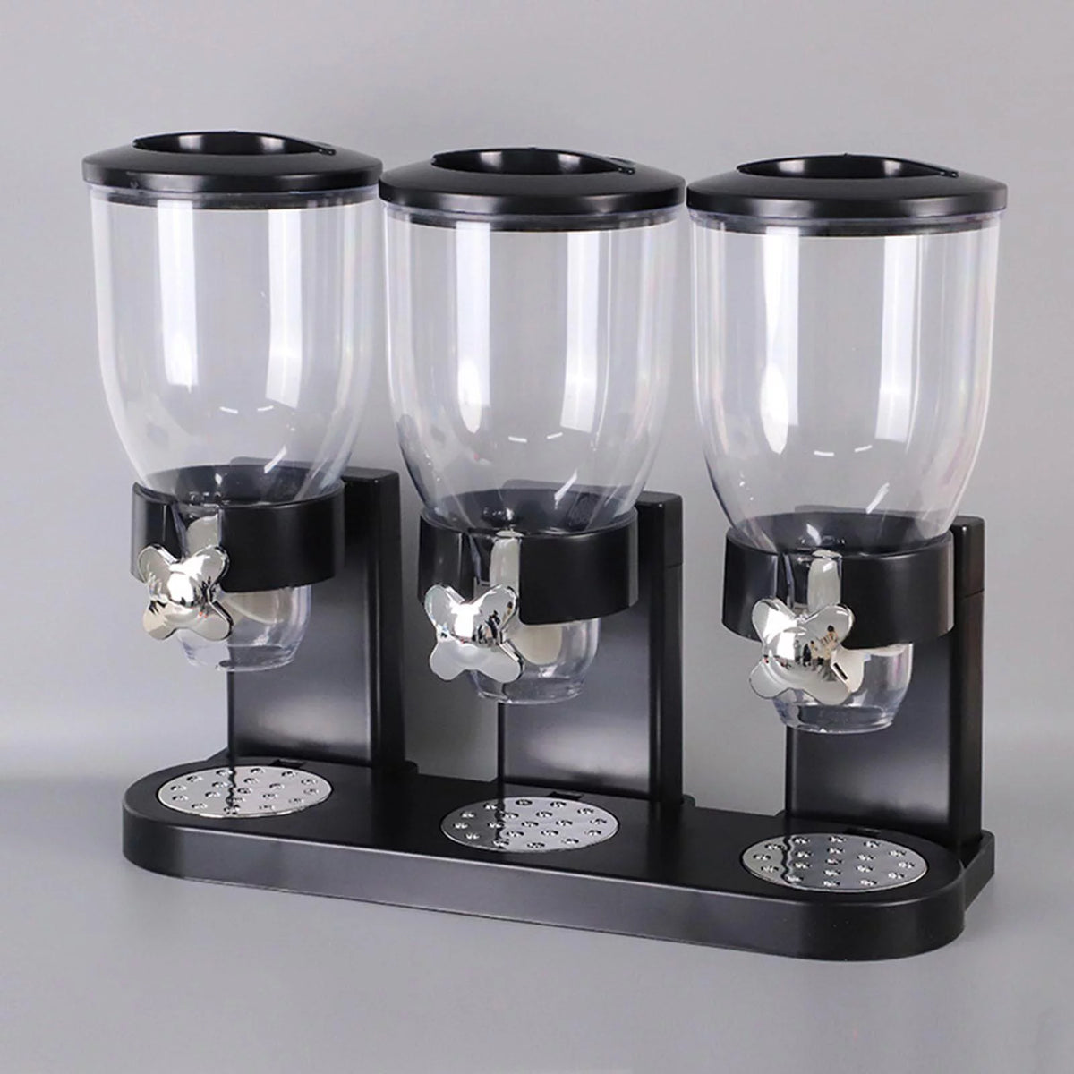Triple Canister Cereal Dispenser Dry Food Storage D458