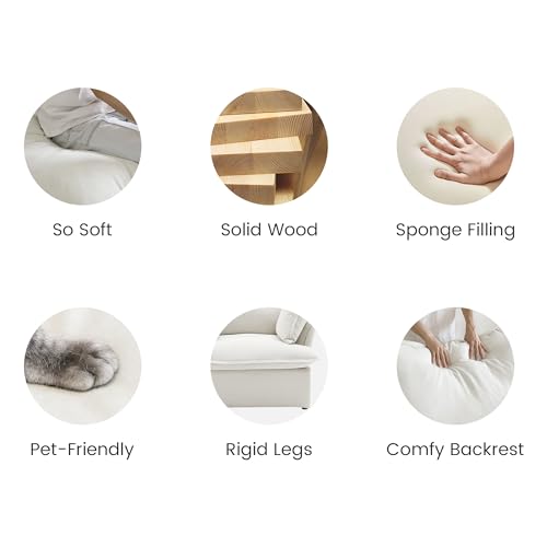 Beige 4 Seater Sectional Sofa with Storage Ottoman I77070