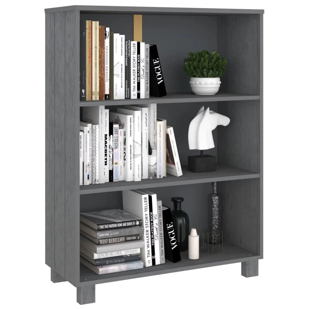 Dark Gray Solid Wood Pine Book Cabinet F45851