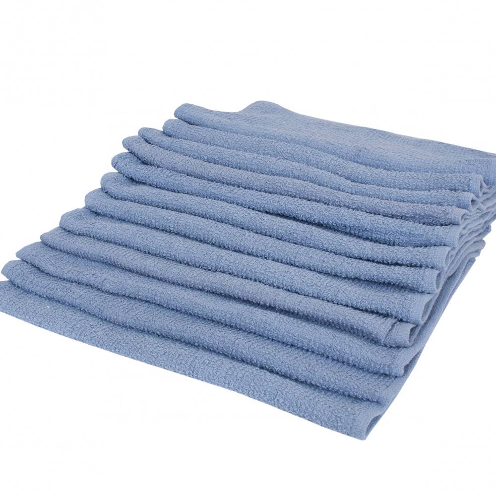 Blue Cotton Ribbed Terry Bar Mop Towel Q7065