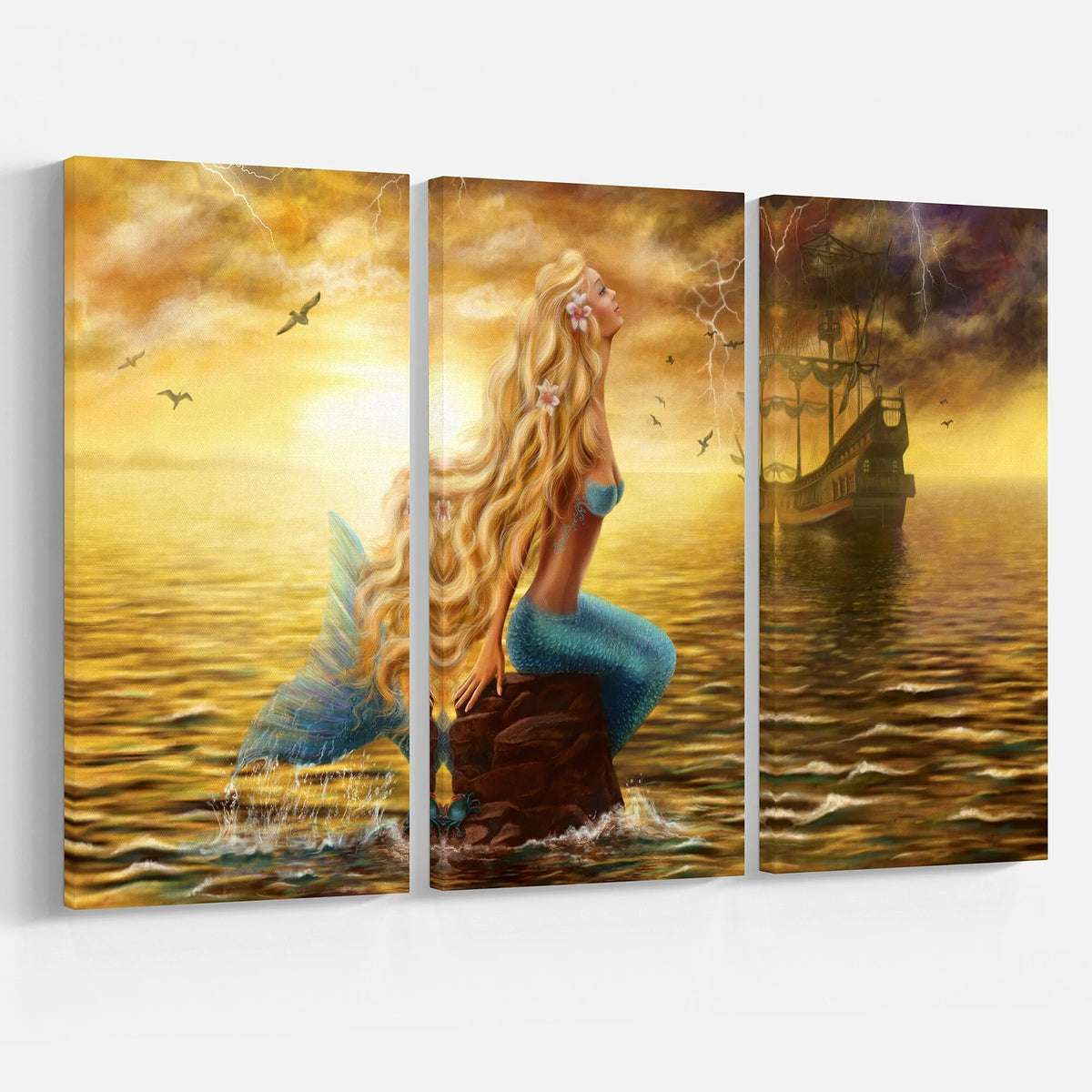 3 Piece Graphic Art on Wrapped Canvas Set B1065
