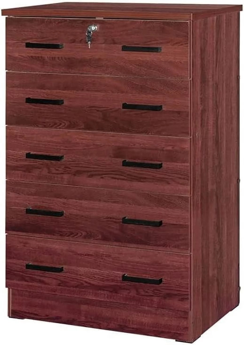 5 Drawer Wooden Dresser with Lock T959023