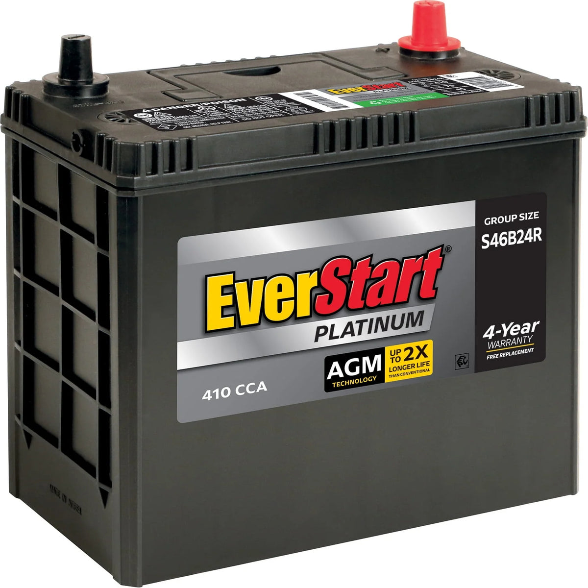 AGM Automotive Battery Group Size S46B24R 12 Volt 410 CCA J414644